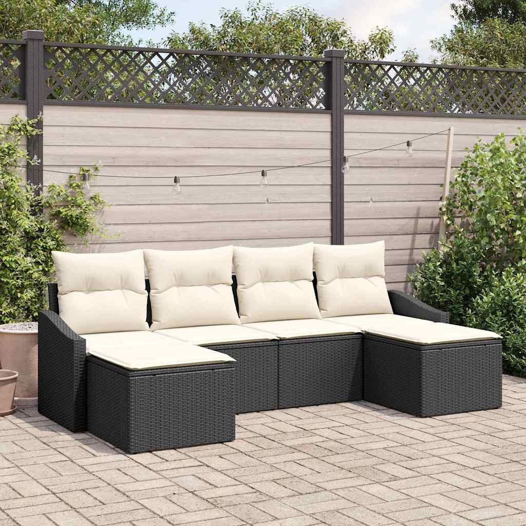 6-Teiliges Garten-Esszimmer-Set Mit Kissen In Aus Poly Rattan
