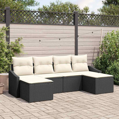 6-Teiliges Garten-Esszimmer-Set Mit Kissen In Aus Poly Rattan