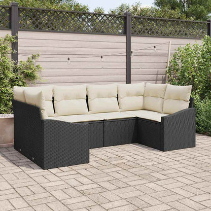 6-Teiliges Garten-Sofa-Set Mit Kissen In Aus Poly Rattan