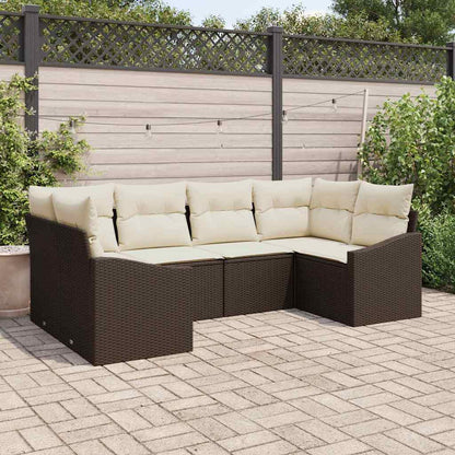 6-Teiliges Garten-Sofa-Set Mit Kissen In Aus Poly Rattan