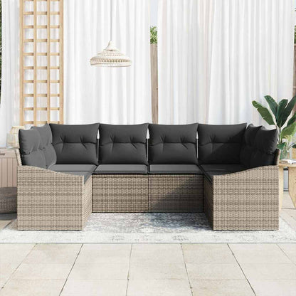 6-Teiliges Garten-Sofa-Set Mit Kissen In Aus Poly Rattan