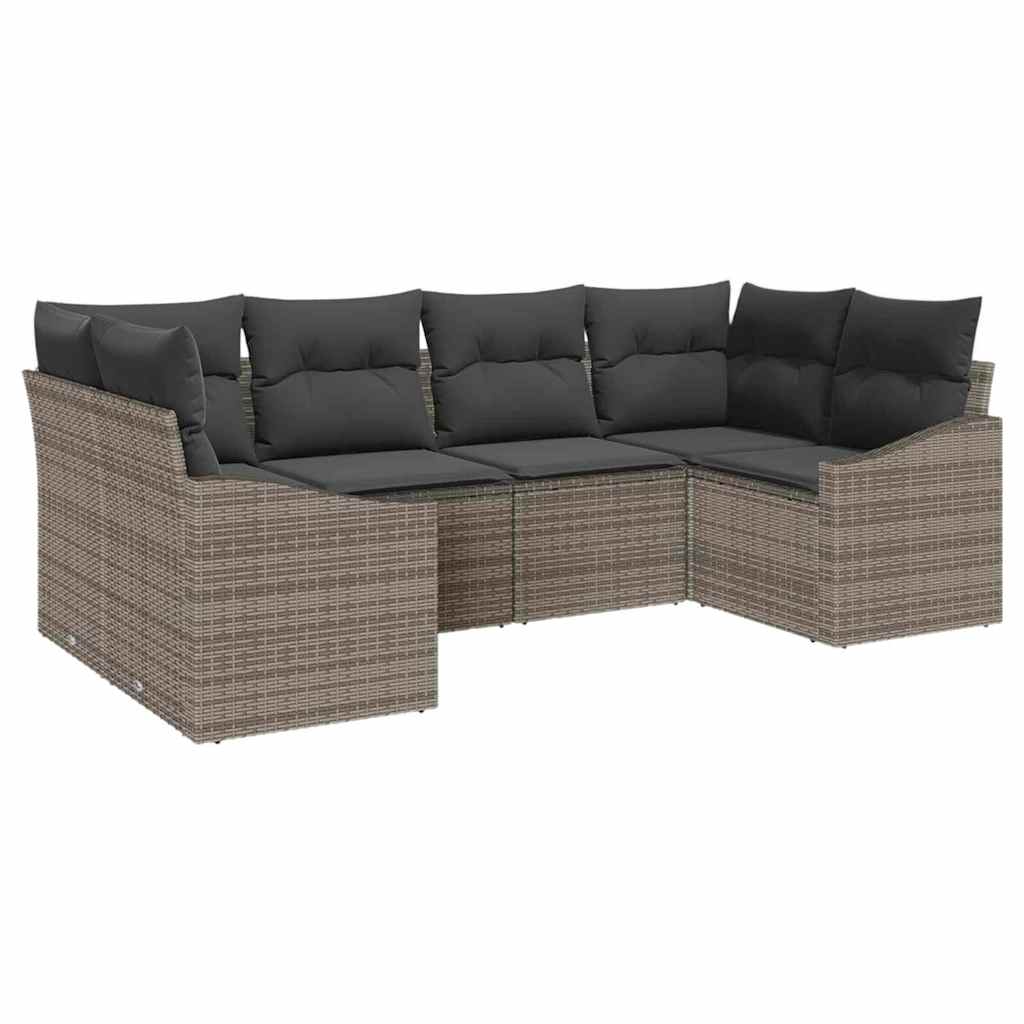 6-Teiliges Garten-Sofa-Set Mit Kissen In Aus Poly Rattan