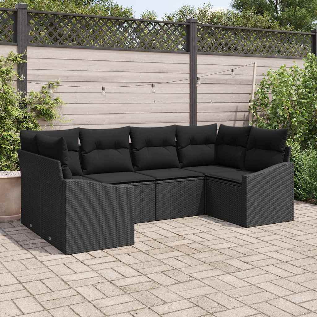 6-Teiliges Garten-Sofa-Set Mit Kissen In Aus Poly Rattan