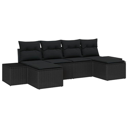 6-Teiliges Garten-Sofa-Set Mit Kissen Poly-Rattan