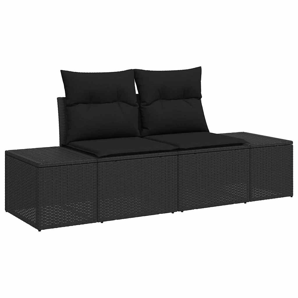 6-Teiliges Garten-Sofa-Set Mit Kissen Poly-Rattan