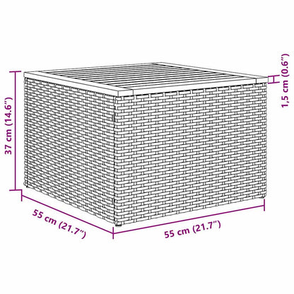 5-Teilige Garten Sofa Set Mit Kissen Poly Rattan Akazie