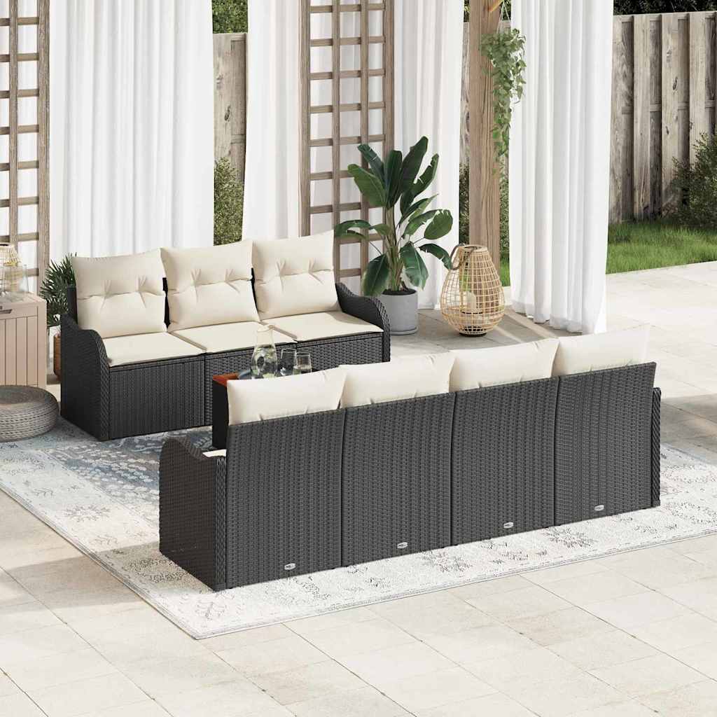 Garten Sofa Set 8 Pcs 4-Sitzer Rattan, Polyester