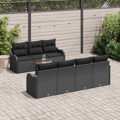 Garten Sofa Set 8 Pcs 4-Sitzer Rattan, Polyester
