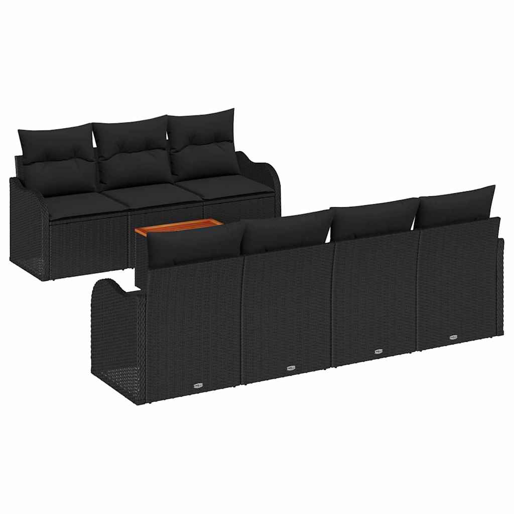 Garten Sofa Set 8 Pcs 4-Sitzer Rattan, Polyester