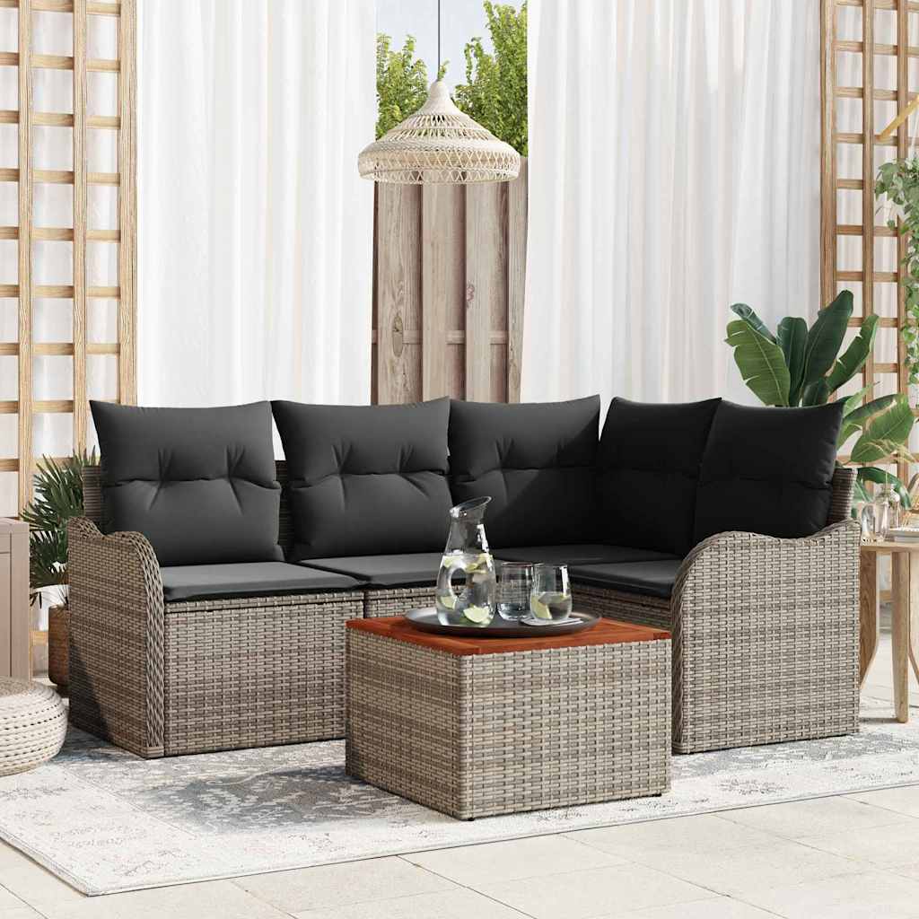 Garten Sofa Set 5 Pcs Beige, Hellgrau Mittel Bis Groß