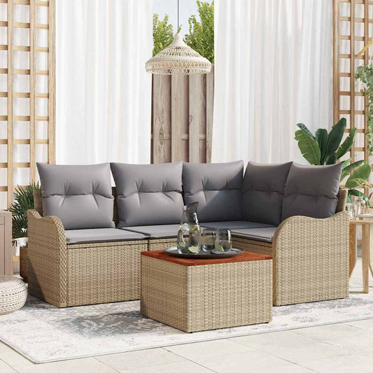Garten Sofa Set 5 Pcs Beige, Hellgrau Mittel Bis Groß