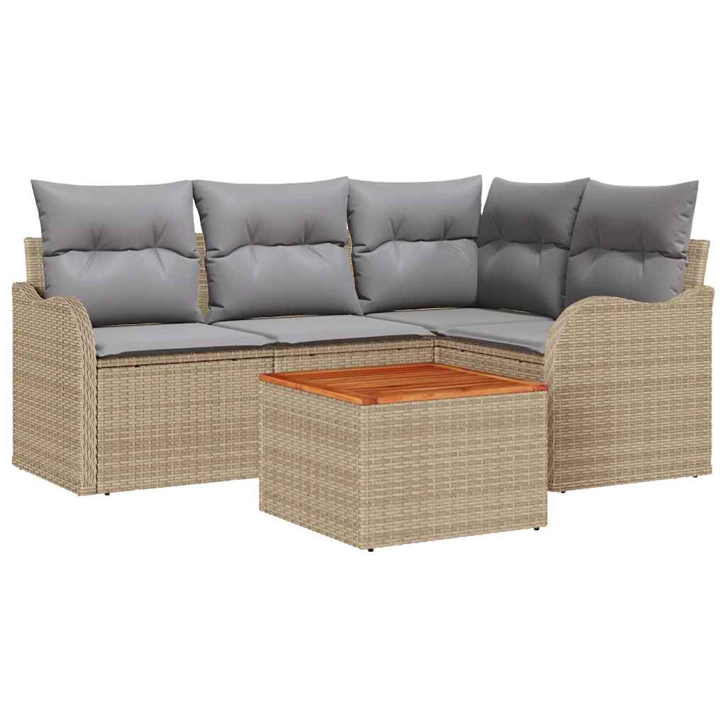 Garten Sofa Set 5 Pcs Beige, Hellgrau Mittel Bis Groß