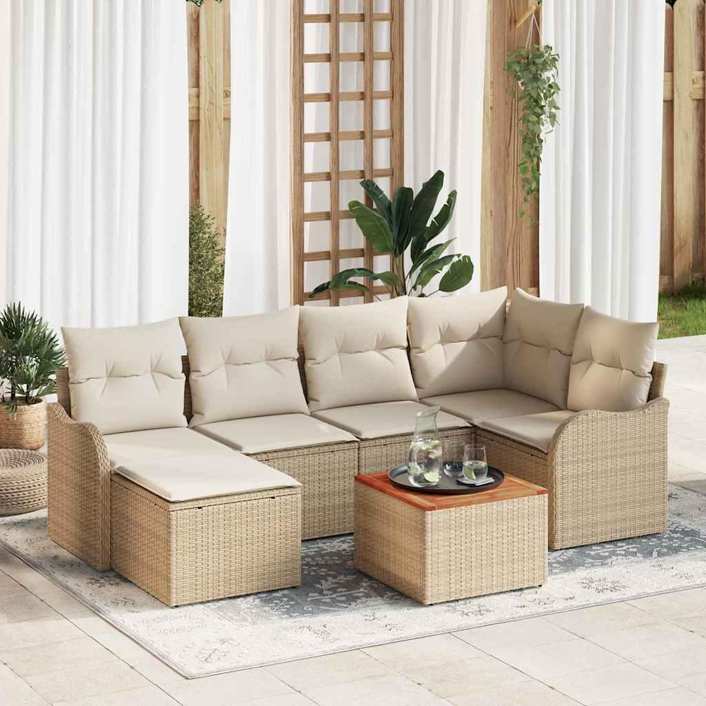 Garten-Sofa-Set 7 Pcs Groß
