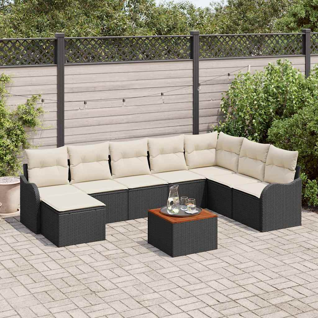 Garten-Sofa-Set 9 Pcs Beige, Hellgrau Groß