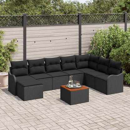 Garten-Sofa-Set 9 Pcs Beige, Hellgrau Groß