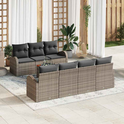 Gartensofa Set 8 Pcs Groß Rattan, Stoff