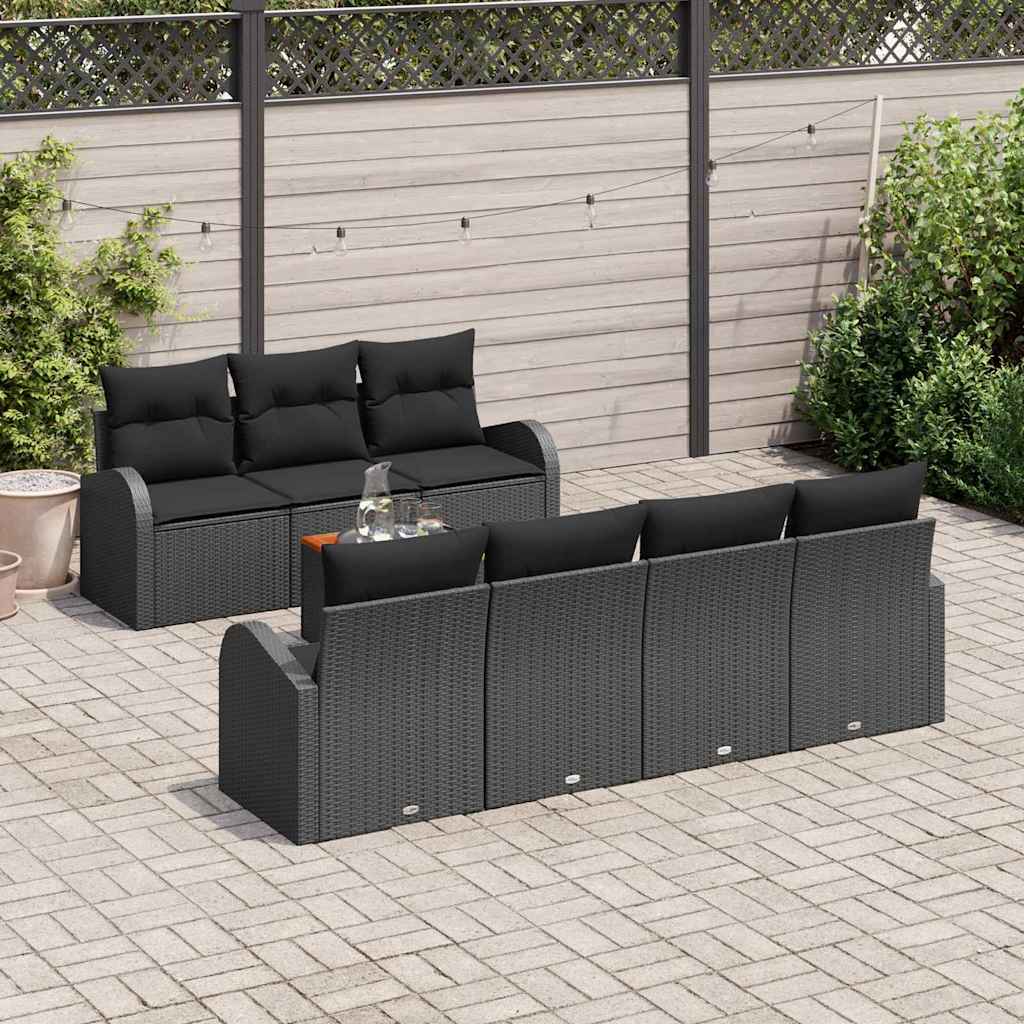 Gartensofa Set 8 Pcs Groß Rattan, Stoff