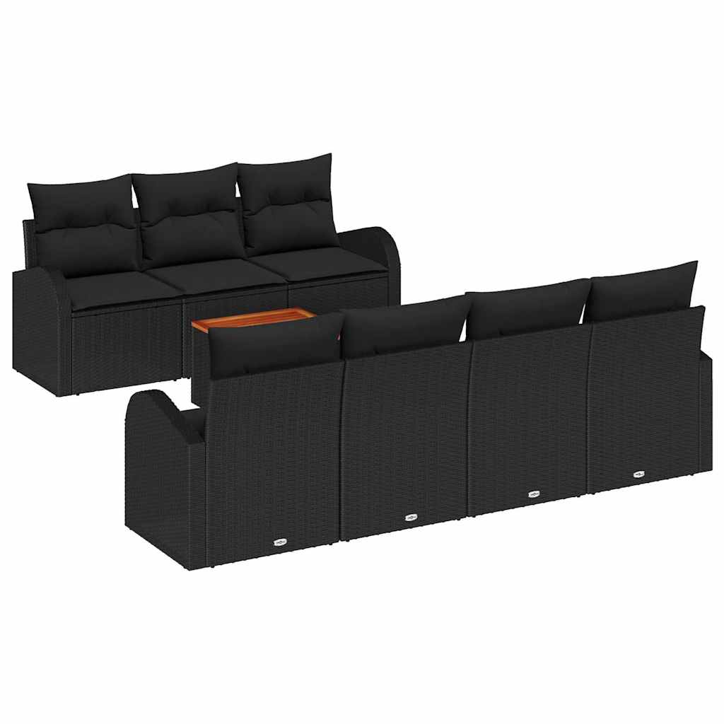 Gartensofa Set 8 Pcs Groß Rattan, Stoff