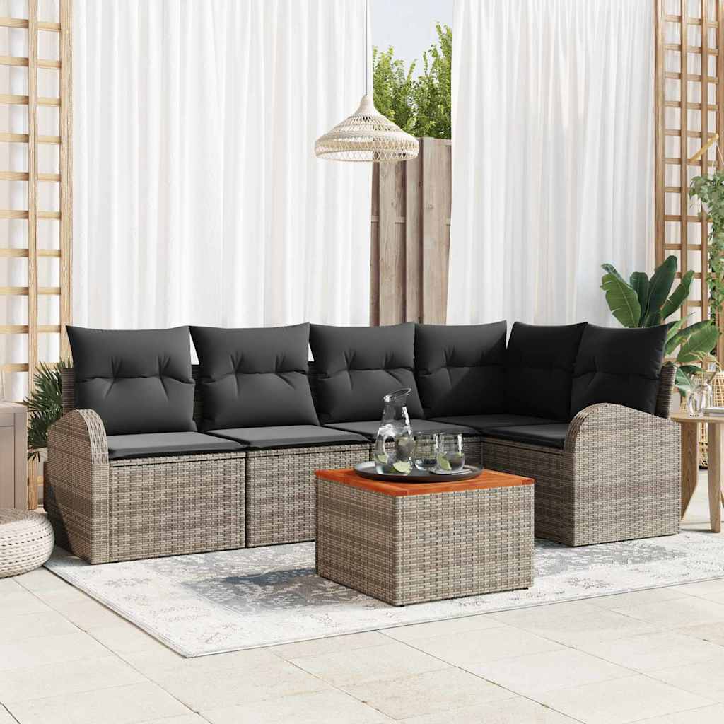 Garten Sofa Set 6 Pcs Mittel Rattan