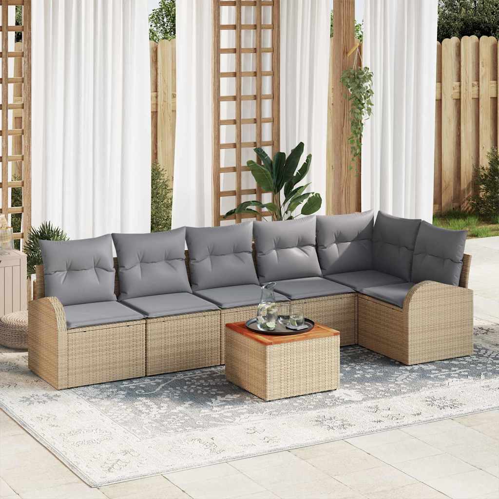 Garten Sofa Set 7 Pcs Groß Rattan