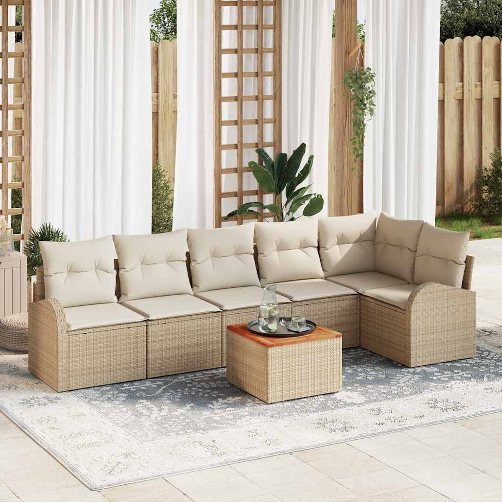 Garten Sofa Set 7 Pcs Groß Rattan