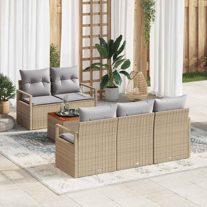 Garten-Sofa-Set 6 Pcs Standard Poly Rattan, Stahl