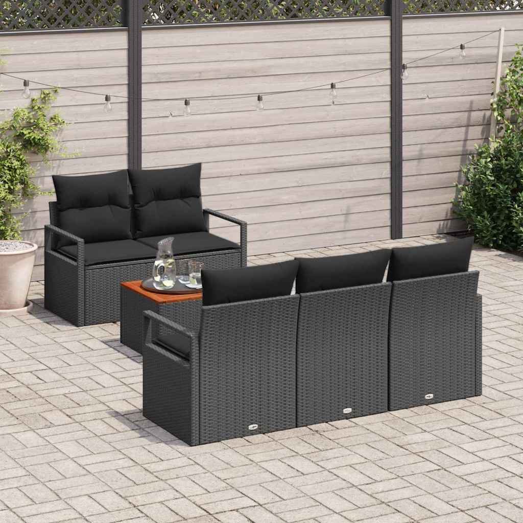 Garten-Sofa-Set 6 Pcs Standard Poly Rattan, Stahl