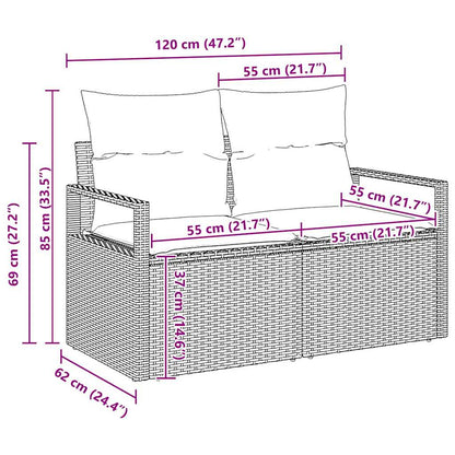 Garten-Sofa-Set 6 Pcs Standard Poly Rattan, Stahl