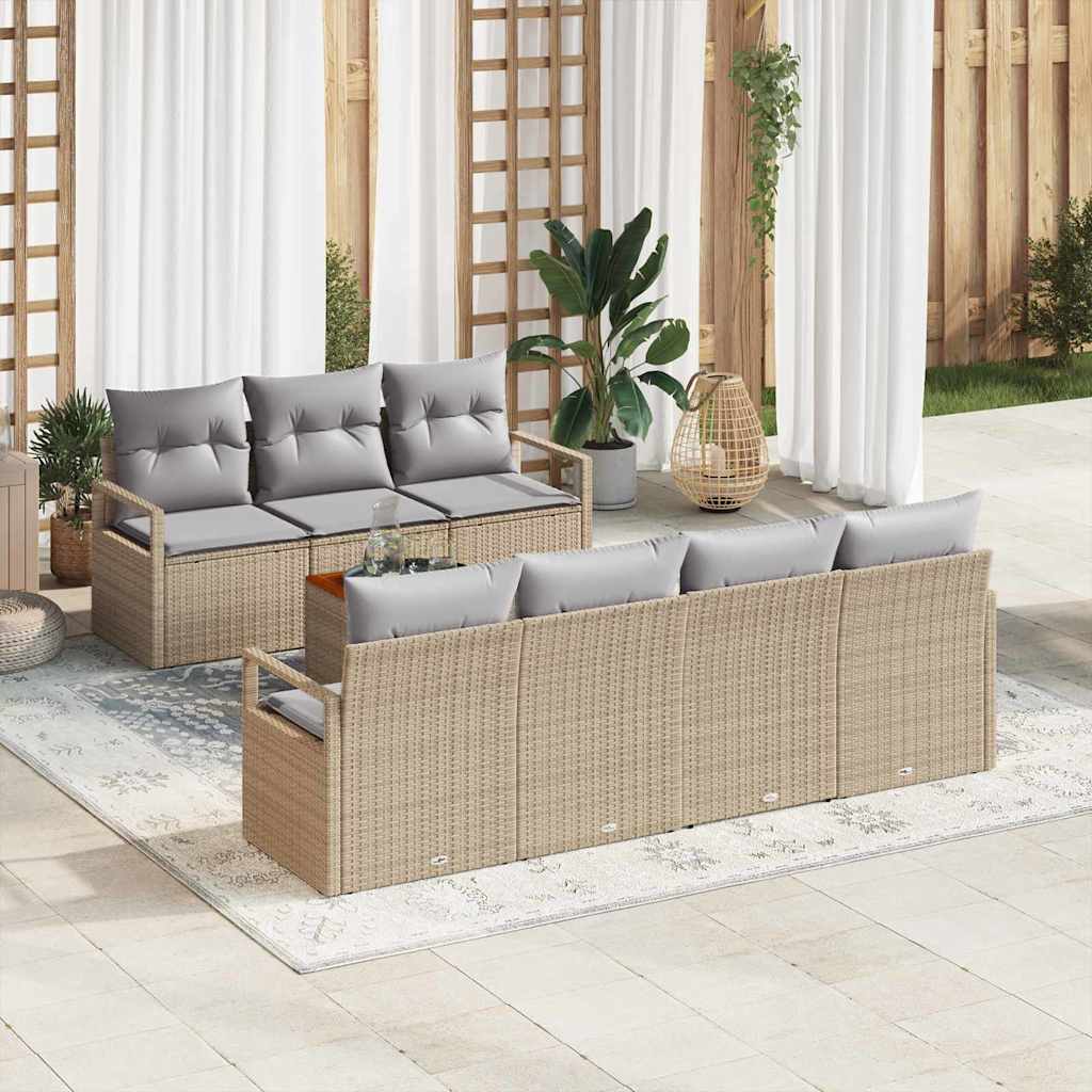 Garten Sofa Set 8 Pcs Mittel Rattan