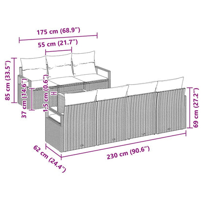 Garten Sofa Set 8 Pcs Mittel Rattan