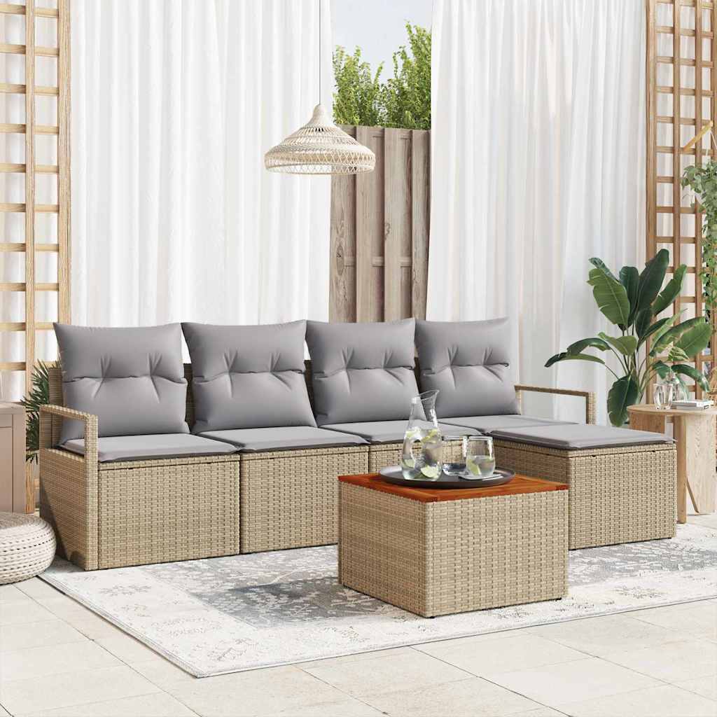 Garten Sofaset. 6 Pcs Groß Rattan