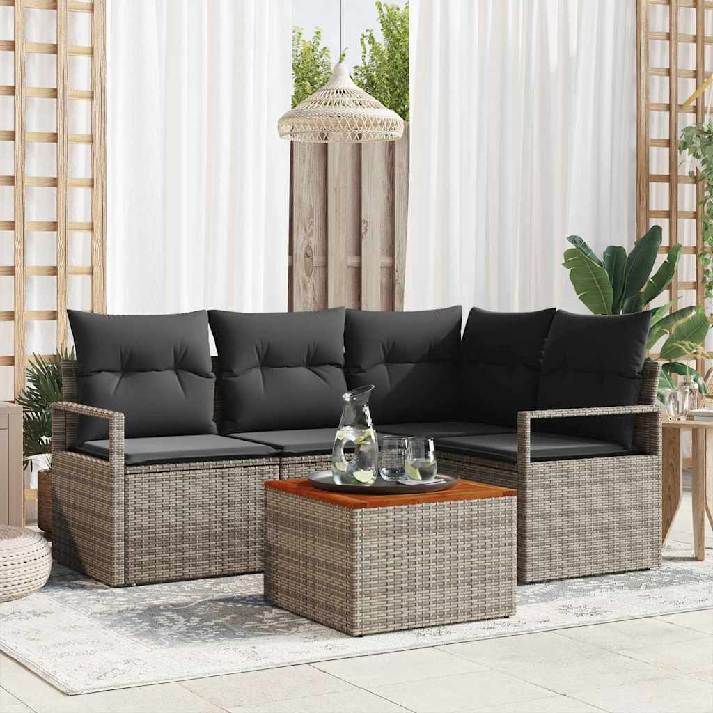 Garten Sofa Set 5 Pcs Groß Rattan