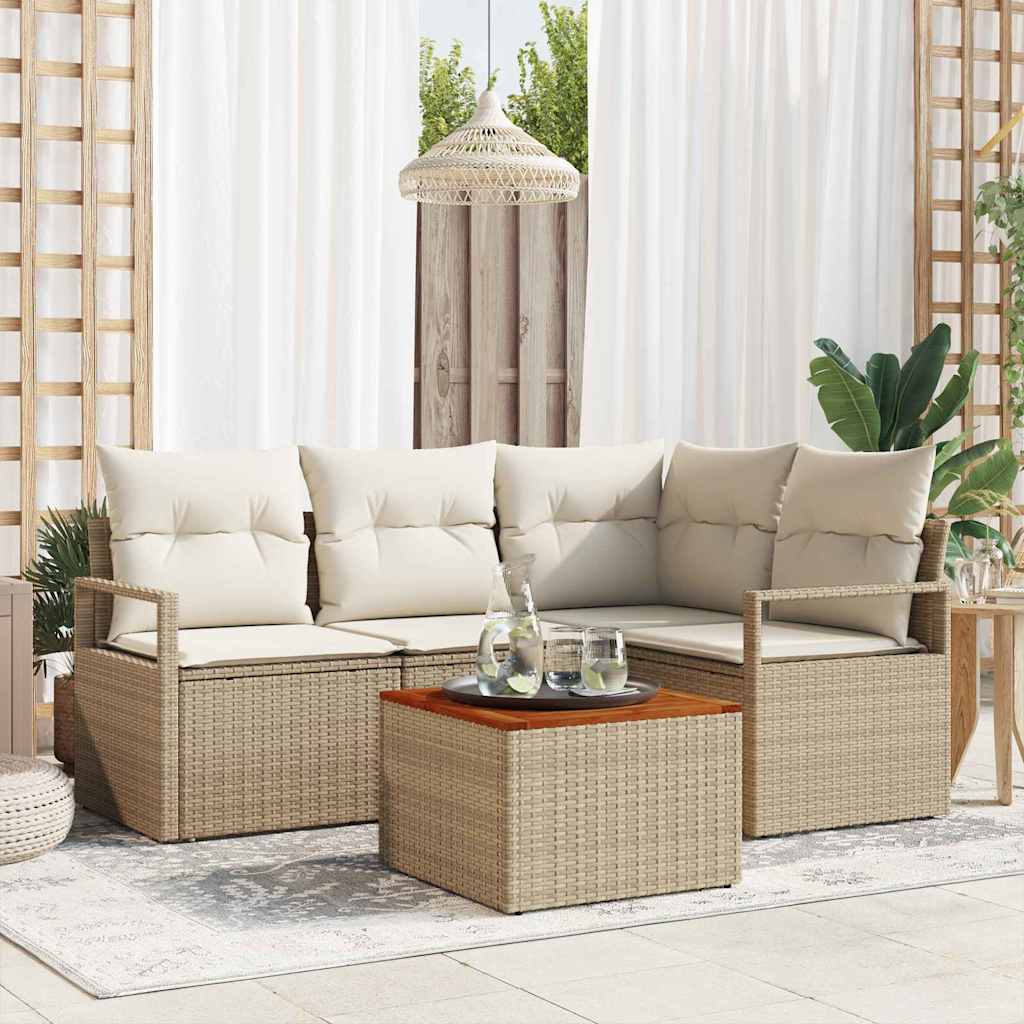 Garten Sofa Set 5 Pcs Groß Rattan