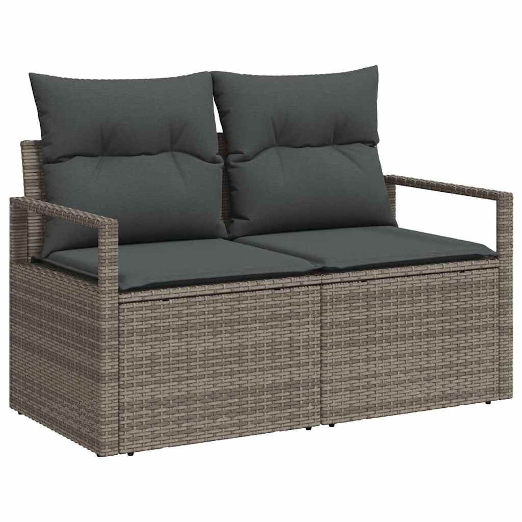 Garten Sofa Set 7 Pcs Groß Rattan, Stoff