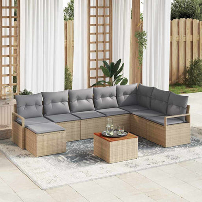Garten Sofa Set 8 Pcs Groß Rattan Und Akazienholz