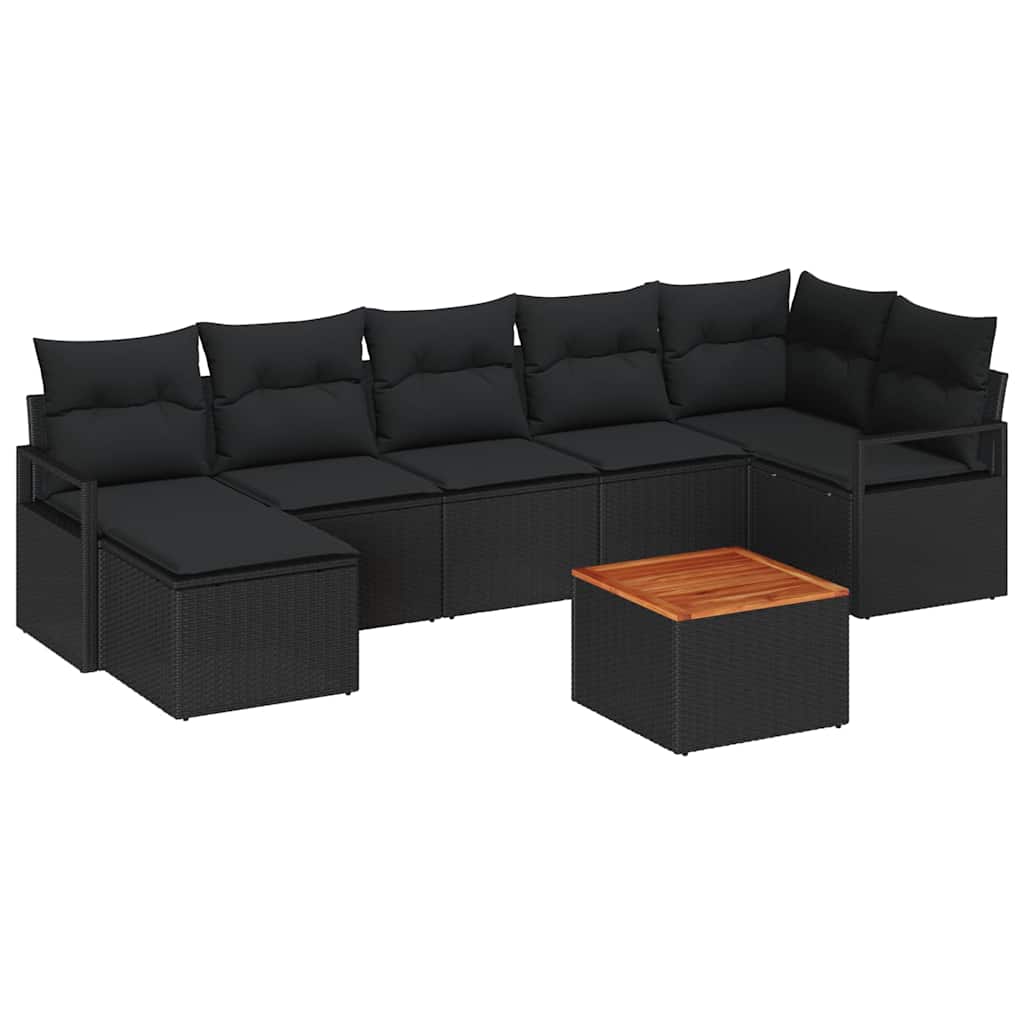 Garten Sofa Set 8 Pcs Groß Rattan Und Akazienholz