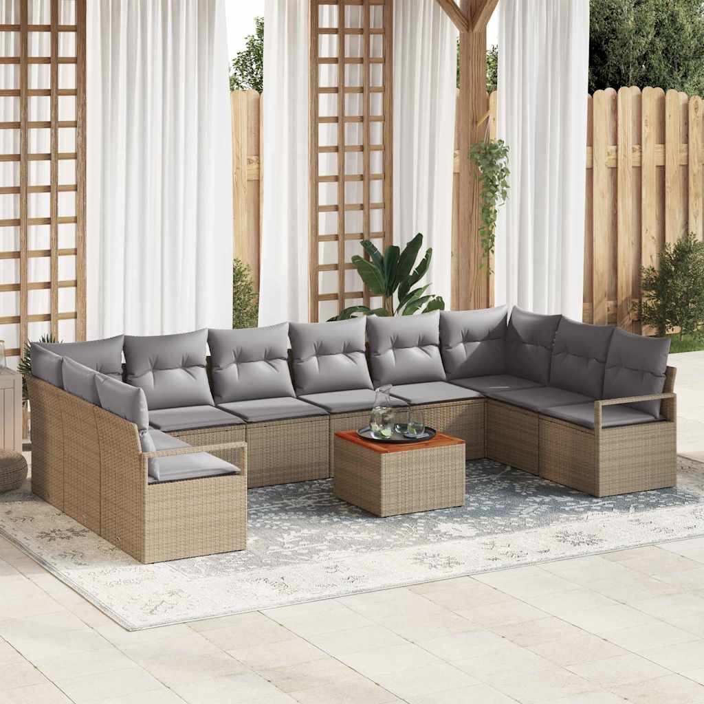 Garten Sofaset 11 Pcs Groß Poly-Rattan