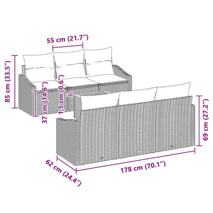 Garten Sofa Set 7 Pcs 55 X 55 X 37 Cm