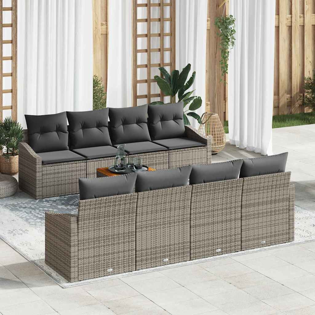 Garten-Sofa-Set 7 Pcs 55 X 55 X 37 Cm Rattan, Holz