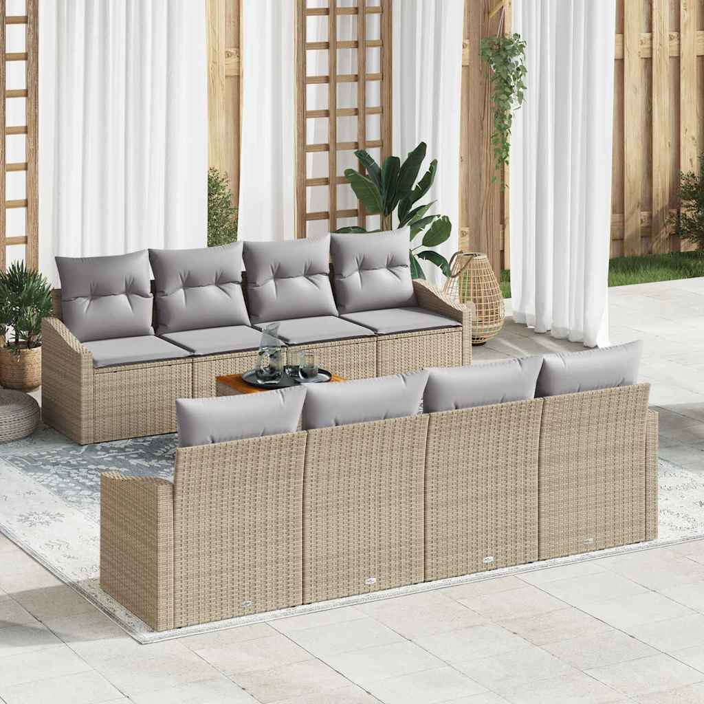 Garten-Sofa-Set 7 Pcs 55 X 55 X 37 Cm Rattan, Holz