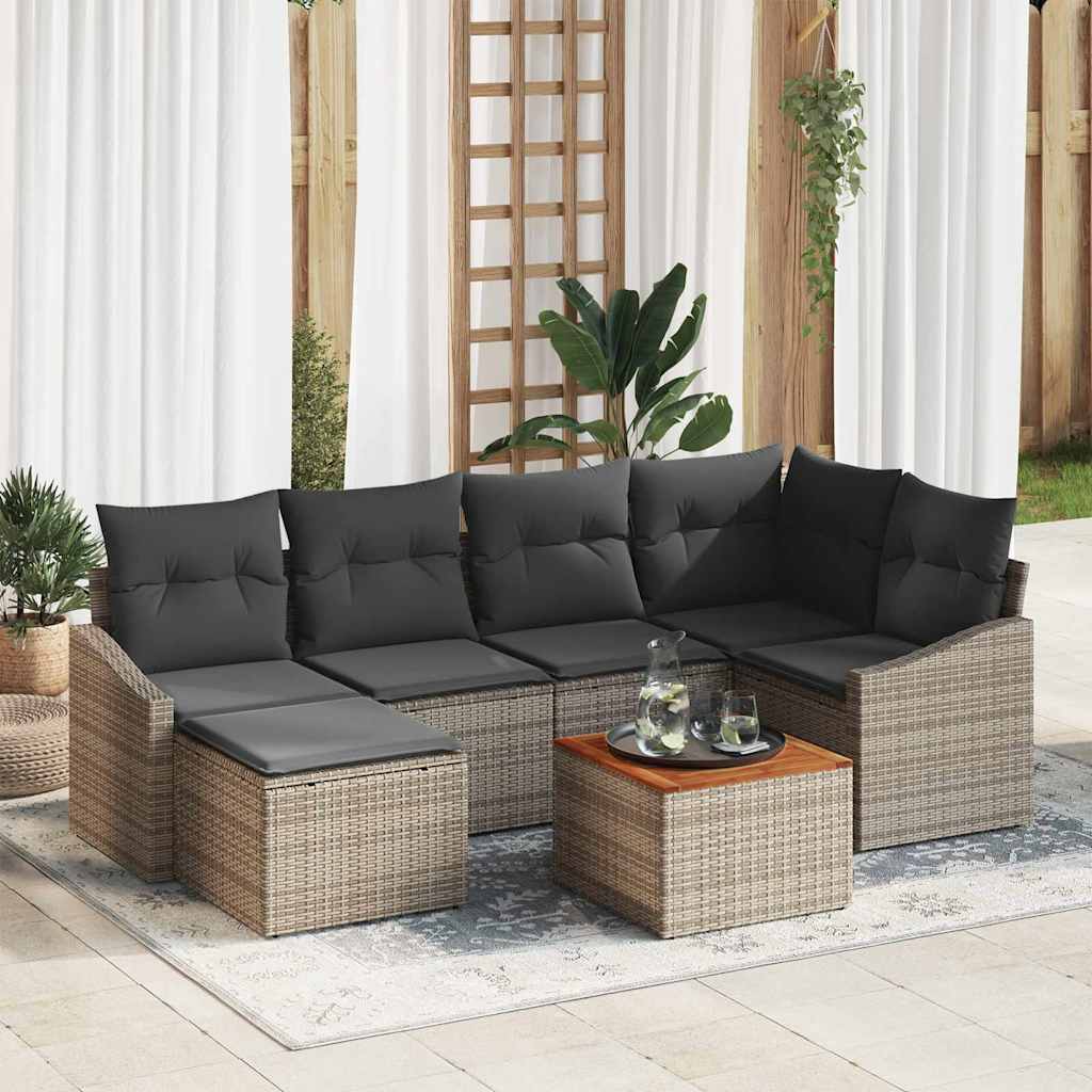 Garten Sofa Set 7 Pcs 55 X 55 X 37 Cm Poly Rattan