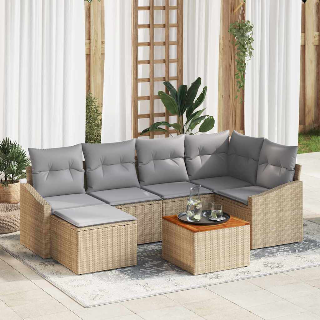 Garten Sofa Set 7 Pcs 55 X 55 X 37 Cm Poly Rattan