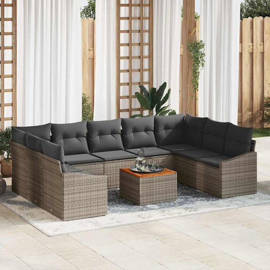 Garten-Sofaset 10 Pcs 55 X 55 X 37 Cm Rattan, Stoff