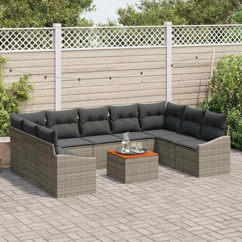 Garten-Sofaset 10 Pcs 55 X 55 X 37 Cm Rattan, Stoff