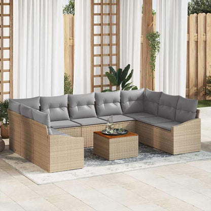 Garten-Sofaset 10 Pcs 55 X 55 X 37 Cm Rattan, Stoff
