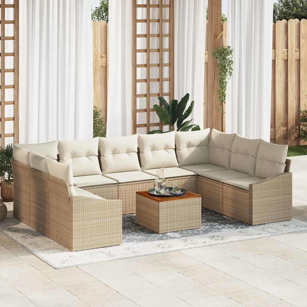 Garten-Sofaset 10 Pcs 55 X 55 X 37 Cm Rattan, Stoff