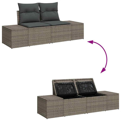 Garten-Sofa-Set 5 Pcs 55 X 55 X 37 Cm Rattan & Stahlrahmen