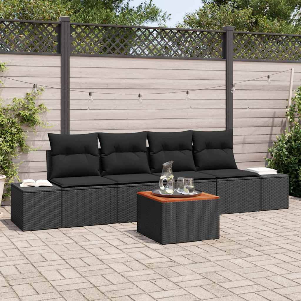Garten-Sofa-Set 5 Pcs 55 X 55 X 37 Cm Rattan & Stahlrahmen