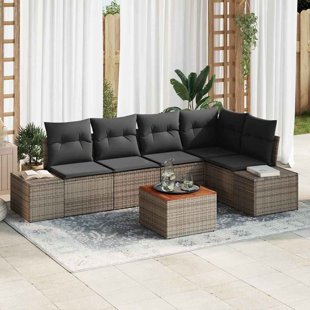 Garten Sofa Set 6 Pcs Poly Rattan