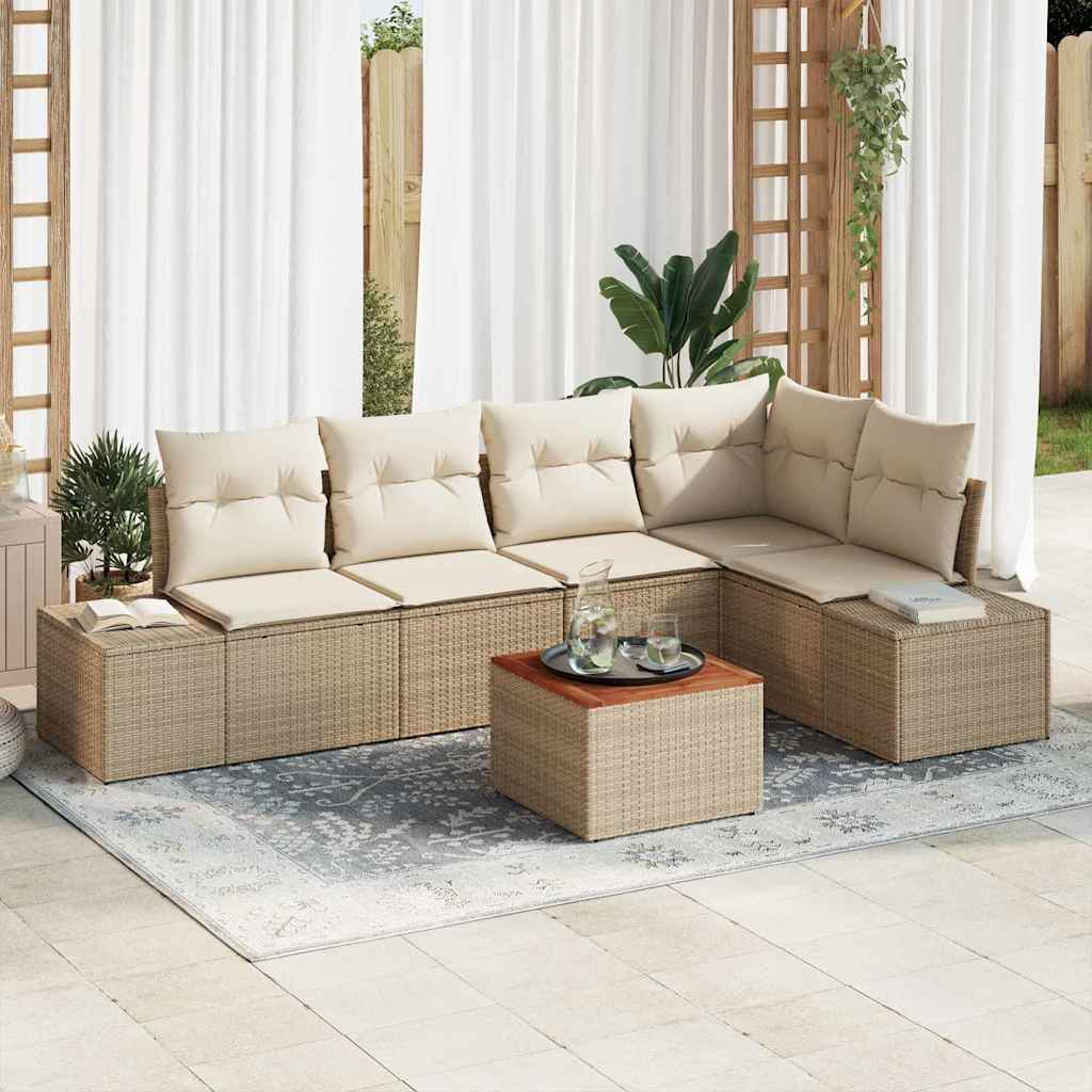 Garten Sofa Set 6 Pcs Poly Rattan